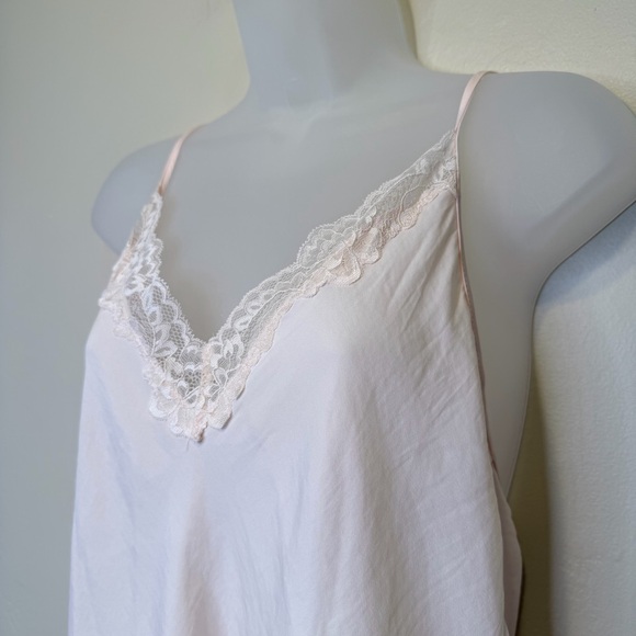 In Bloom | Soft Pink Silky Satin Lace Coquette Pajama Cami Tank Top Camisole - Picture 7 of 13